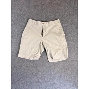 Polo Ralph Lauren Mens Cotton Flat Front Zippered Khaki Shorts Beige Size 32